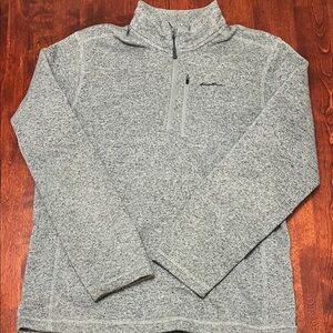 Eddie Bauer Heathered Gray Fleece Pullover